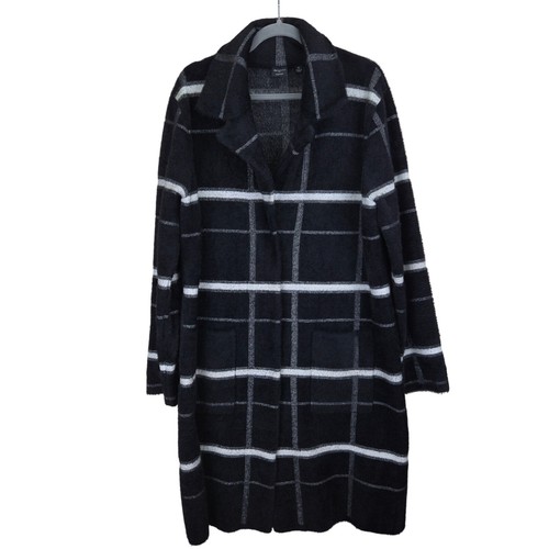 VETEMENTS Cappotto Devotion by Cyrus Plaid Donna XL Nero Bianco Snap Professionale Invernale Lavoro