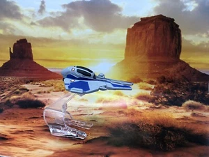 Star Wars 2014 Die Cast Hotwheels Micro Rebel Fighter w/stand AD51 - Picture 1 of 7