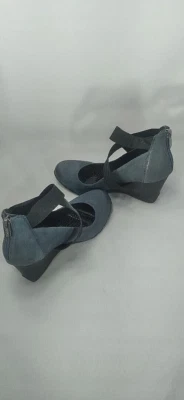 Kenneth Cole Reaction Womens  Suede Shoes  Wedge Heel with Criss Cross Straps - Image 1 of 4