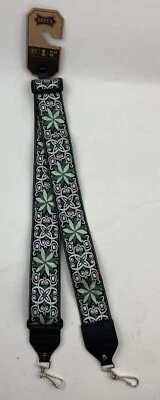 Levy's 2′′ Hootenanny Jacquard Weave Banjo Strap - Verde/Branco/Preto - Imagem 1 de 2