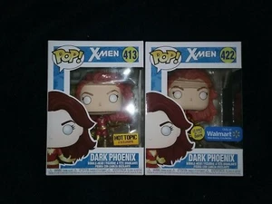 Funko Pop! X-MEN DARK PHOENIX Exclusive Set Hot Topic #413 & Walmart GITD #422 - Picture 1 of 6