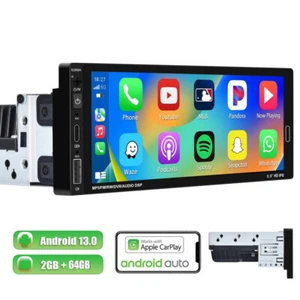 Autoradio 1 DIN Android 13.0 2+64GB Apple Carplay GPS Navi FM RDS Bluetooth WIFI - Bild 1 von 17