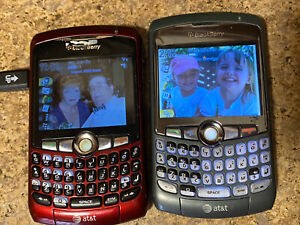 Set of 2 Blackberry Phones Reda And Black Cingular w/Batteries, One Charger