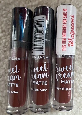 Lot Of 3 JORDANA SWEET CREAM MATTE LIQUID LIP COLOR CHOCOLATE CAKE - Image 1 of 2