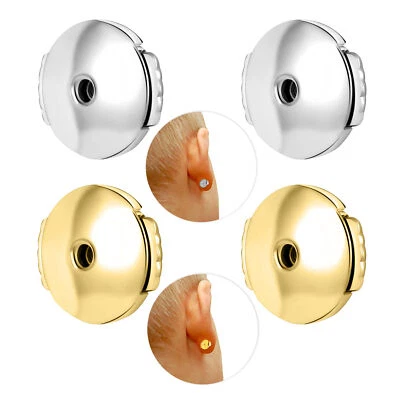 1 Pair Gold Stainless Steel Earring Backs for Studs Flat Earring Backs Accessory - Image 1 of 4