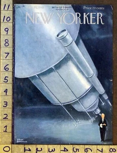 1949 TELESCOPE ASTRONOMY SPYGLASS SPACE CHAS ADDAMS ART NEW YORKER COVER FC1409 - Picture 1 of 1
