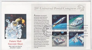 TurtlesTradingPost- Future Mail Transport 1989 #C126 FDC Fleetwood Souvenir Sht - Picture 1 of 2
