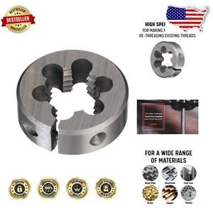 DWT Series 9/16"-24 Round Die - Adjustability & Chamfered Edges for Smooth Cuts - Picture 1 of 11