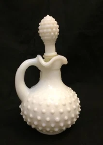 Vintage Milk Glass Hobnail Cruet Perfume Bottle with Stopper 6" Avon  - Picture 1 of 8