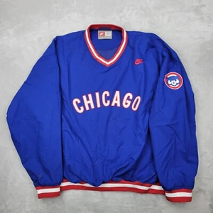 Chicago Cubs Jacket Mens Large Nike Team Pullover Coat Cooperstown Vintage Y2K - Picture 1 of 9