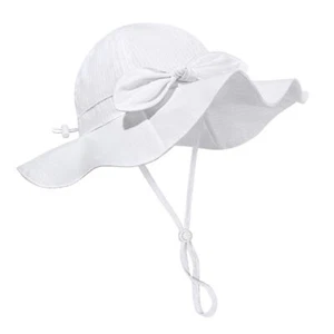 Baby Girl Sun Hat Summer Foldable Beach Hats with UPF50+ Sun Protection Wide ... - Picture 1 of 1