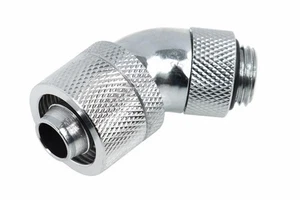 5x Alphacool HF 16/10 Anschraubtülle 45° drehbar G1/4 - Chrome - Afbeelding 1 van 5