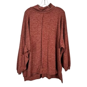 Zenana Boutique Burnt Orange Oversized Longline Tunic Mock Neck Top XL Lounge - Picture 1 of 6