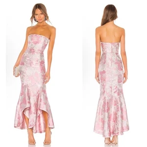 Abito Lovers and Friends Urgonia jacquard floreale senza spalline tono rosa piccolo nuovo con etichette - Foto 1 di 10