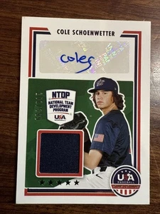 Camiseta deportiva de novato Cole Schoenwetter 2022 de béisbol de Estados Unidos automática/399 RC tinta azul - Imagen 1 de 2