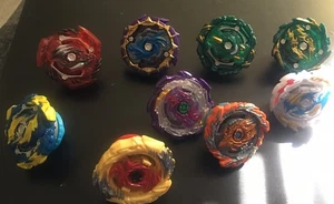 Assorted Lot of 9 Beyblade Bay Blades with Parts Metal & Plastic - Picture 1 of 5