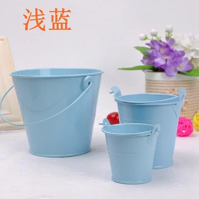 Cubo de bonsái suculento 2 piezas hojalata pequeño hierro adornos domésticos artesanías de metal Foto 1 de 4