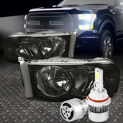 ДЫМЧАТЫЕ ЛИНЗЫ ФАРЫ ПРОЗРАЧНЫЙ УГОЛ + БЕЛЫЙ СВЕТОДИОД 9007 HID С ВЕНТИЛЯТОРОМ ДЛЯ 02-05 RAM ЗВУКОСНИМАТЕЛЯ - Изображение 1 из 4