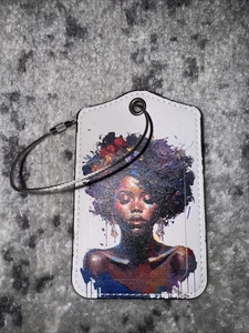 Etiqueta de equipaje negra para niñas ilustraciones - Imagen 1 de 2