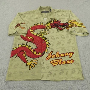VTG Johnny Blaze Shirt Mens XXL Y2K Camp Dragon Flames Fire Wu Tang Streetwear - Picture 1 of 13