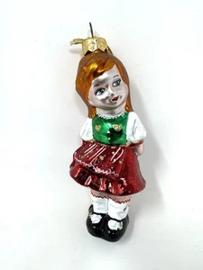 VINTAGE Italian Girl 6" Blown Glass Christmas Ornament Made in Italy Holiday - Picture 1 of 11