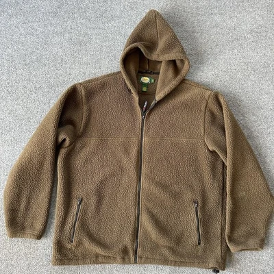 Chaqueta Cabelas Para Hombre XL Alta Marrón Polartec Sherpa Vellón Con Capucha Años 90 De Colección Foto 1 de 4