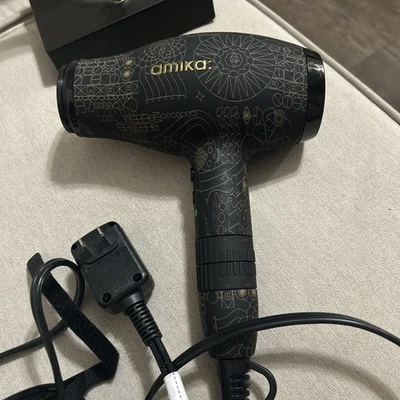 Secador de pelo Amika AM1910 1875W floral negro dorado ligeramente usado Foto 1 de 4