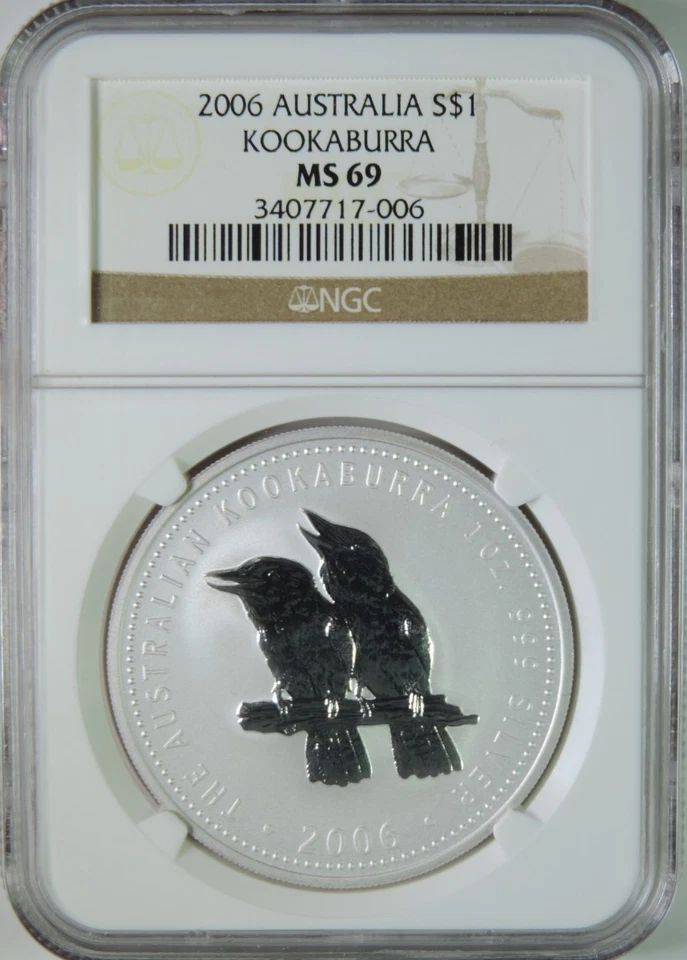 2006 Australia Kookaburra 1oz .999 Silver $1 Coin NGC MS69 - Image 1 of 4