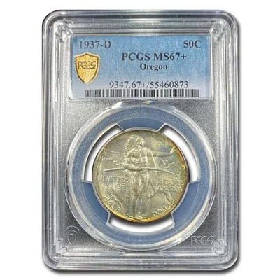 1937-D Oregon Commemorative Half Dollar MS-67+ PCGS - Image 1 of 3