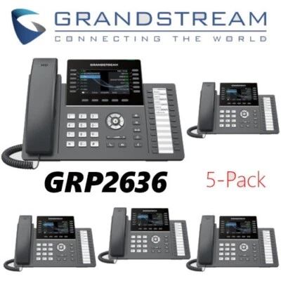 5 Grandstream GRP2636 12-Line 6 SIP IP Phone Color Screen Dual Gigabit Lot - Image 1 of 4