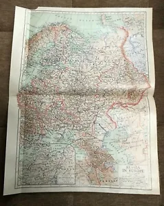 1911 antique colour map - russia in europe  - Picture 1 of 4