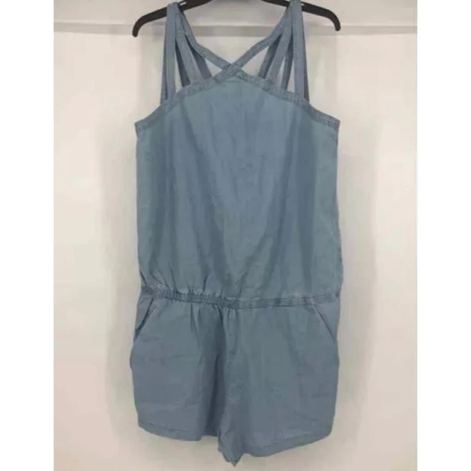 Fabletics Women's XL Blue Chambray Denim Romper Summer Casual NWT - Image 1 of 4