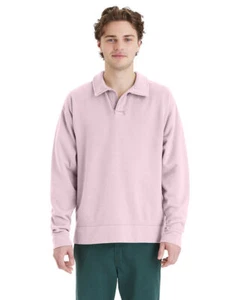ComfortWash by Hanes GDH490 Unisex Garment Dye Polo Collar Sweatshirt - Picture 1 of 8