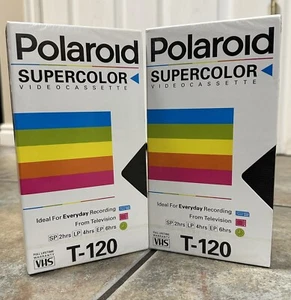 Zwei versiegelte 1992 Polaroid Supercolor T-120 VHS Kassetten. - Bild 1 von 5