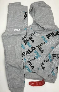 FILA Little boys 2 pcs jogger with hooded pullover size 4 Gray  Heather color - Picture 1 of 6