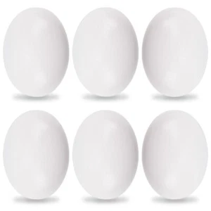 6Pcs Wooden Fake Nest Eggs Easter Eggs for Crafts Home Decor Pating Get - Picture 1 of 7