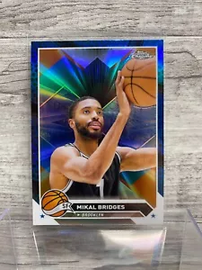 2024 Topps Chrome Blue Basketball Refractor #2 Mikal Bridges - Picture 1 of 2