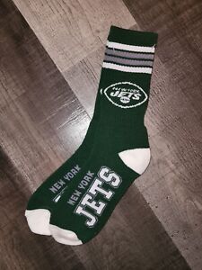 New York Jets Mens Green Deuce NFL Team Crew Socks Large
