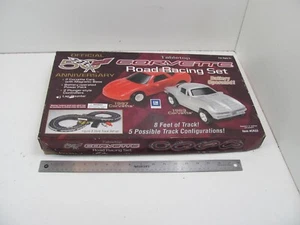 Corvette 50th Anniversary Tabletop Slot Car Road Racing Set Battery Operated - Picture 1 of 10