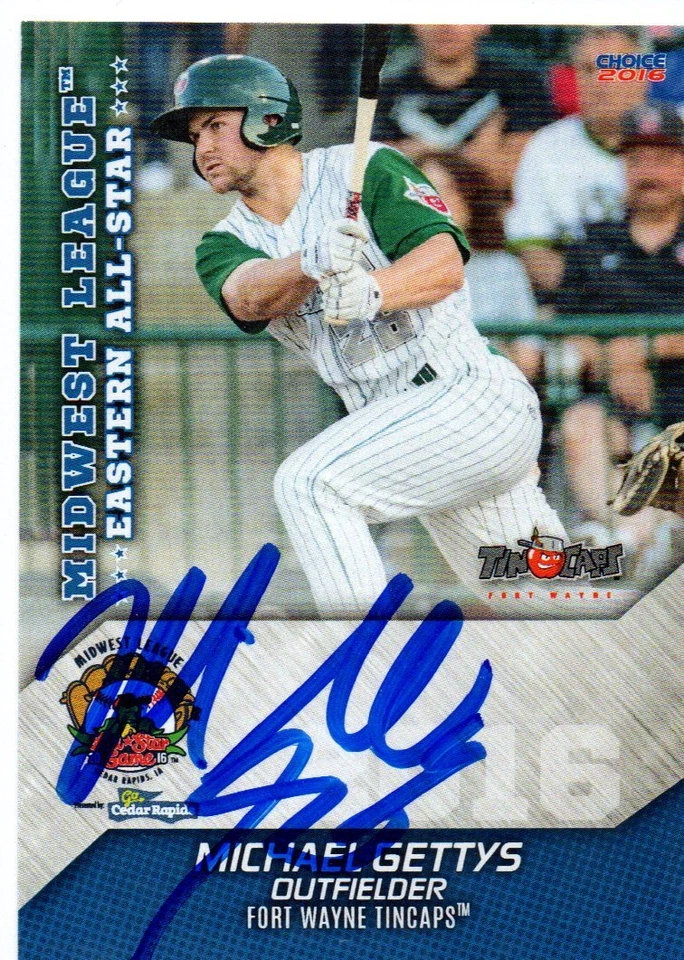 Michael Gettys Fort Wayne Tincaps 2016 Midwest League All Star Game Signed Card - Image 1 of 1