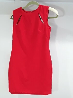 NUEVO Vestido rojo sin mangas Esley para mujer 8 con recortes en hombros delanteros/traseros   Foto 1 de 4