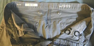 GAP 1969 men's slim fit 100% cotton chino pants, slim fit, gray, sz. 36X32 - Picture 1 of 6