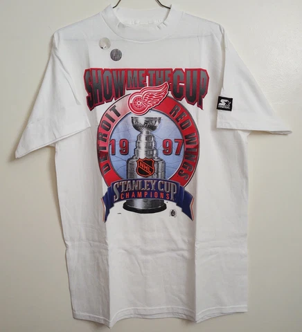 1997 Starter Detroit Red Wings T Shirt Show Me The Cup Stanley Champions Lg NWOT Cover