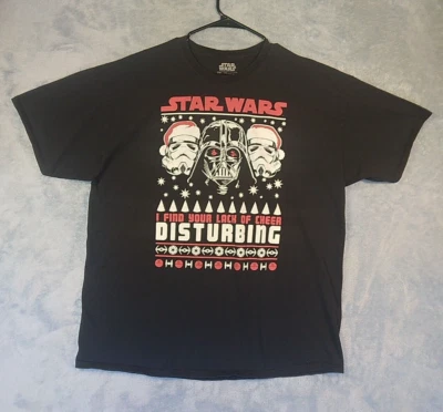 Camiseta negra de manga corta de Star Wars para hombre I Find Your Lack of Cheer Disturb 2XL Foto 1 de 4