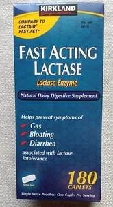 Kirkland Signature Fast Acting Lactase 180 Caplets Exp.Date AUGUST 2026 - Picture 1 of 3