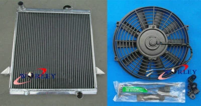 Radiador de aluminio de 3 filas + ventilador para Triumph TR6 1969-1974 y TR250 TR 250 1967 1968 Foto 1 de 4