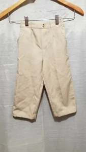 Boy's Khaki Pleated Dress Pants Adjustable waist size 4T 100% Polyester  - Picture 1 of 3