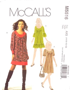 McCall's 5516 ~ Miss/Miss Petite Dresses in 2 Lengths Size 4-12   (29 1/2" -34') - Picture 1 of 4