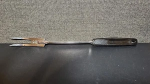 Vintage Foley 2-Prong MEAT UTILITY FORK Black Handle 12 1/2" Chrome Plated ~ - Picture 1 of 2