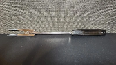 Vintage Foley 2-Prong MEAT UTILITY FORK Black Handle 12 1/2" Chrome Plated ~ - Image 1 of 2